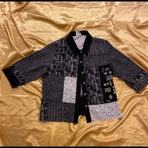 Vintage women’s black and white blouse